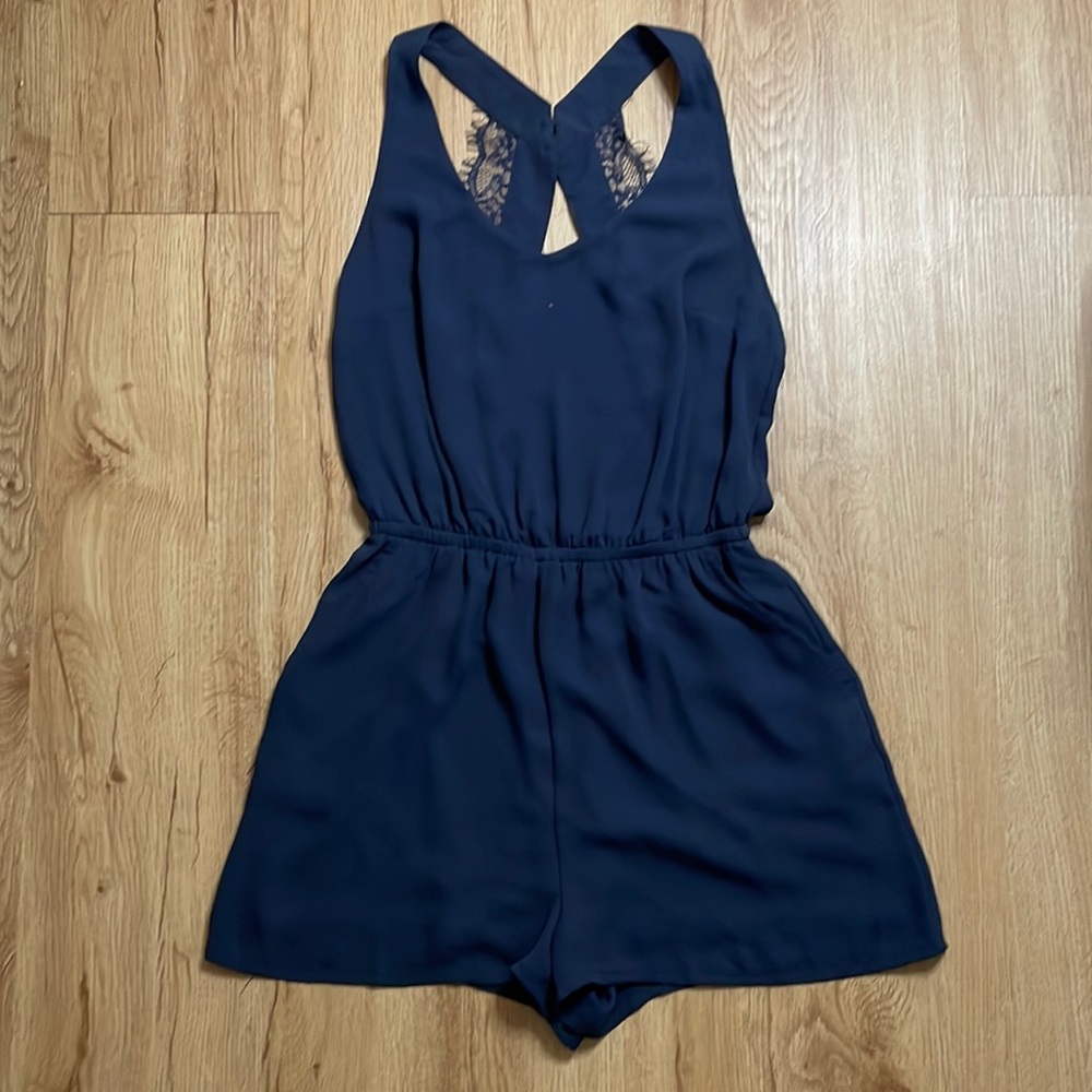 Navy Blue Romper with open back